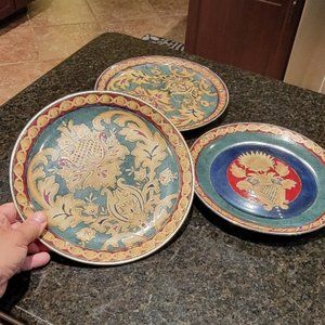 Oriental Accent Decorate 3 Plates
